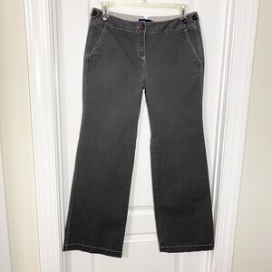 Y2K Boden Wide Leg Canvas Utility Pants HONG KONG MADE Vintage Gray Size 14